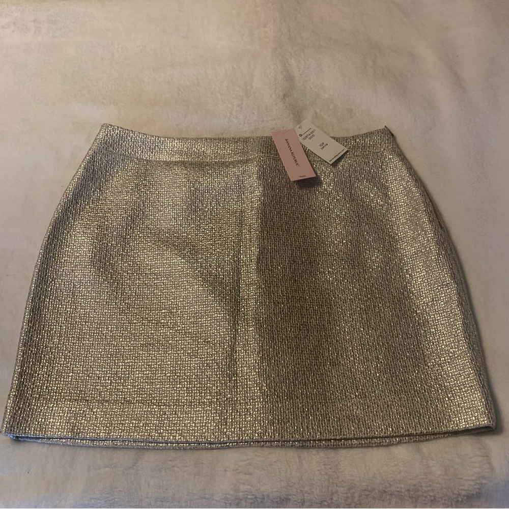Banana Republic Metallic Silver Skirt